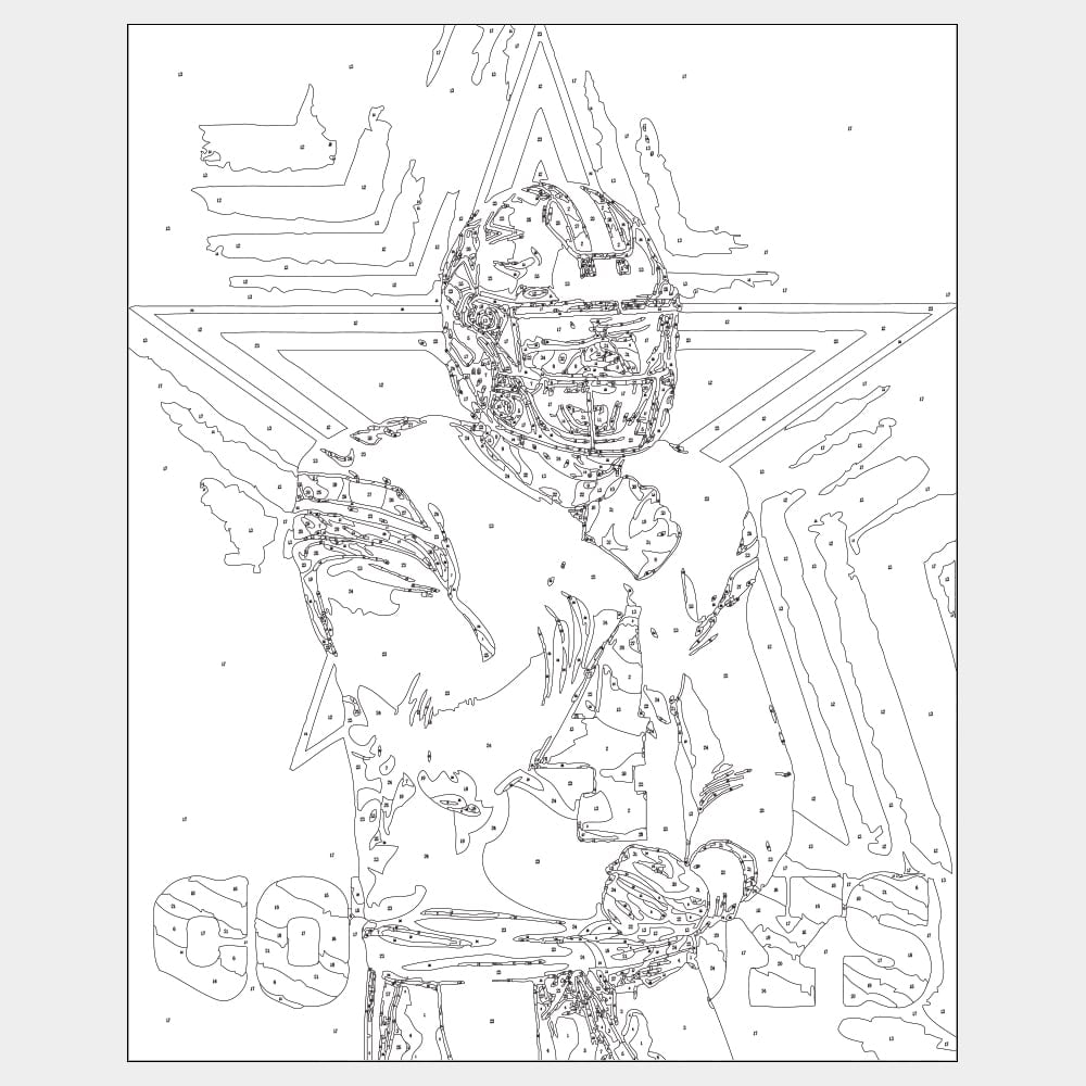 Dak Prescott - Dallas Star - Outline Paint by number outline for do it yourself fan art of quarterback Dak Prescott