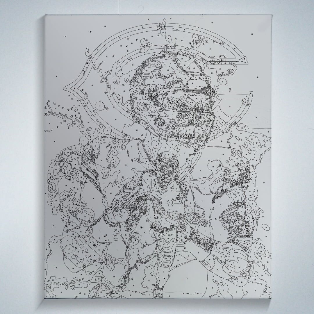 Justin Fields - Paint Splatter - Canvas Justin Fields Chicago Bears QB paint by number canvas wall art